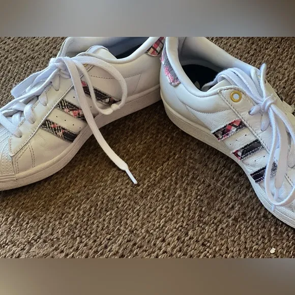Adidas studio London Superstar plaid sneakers