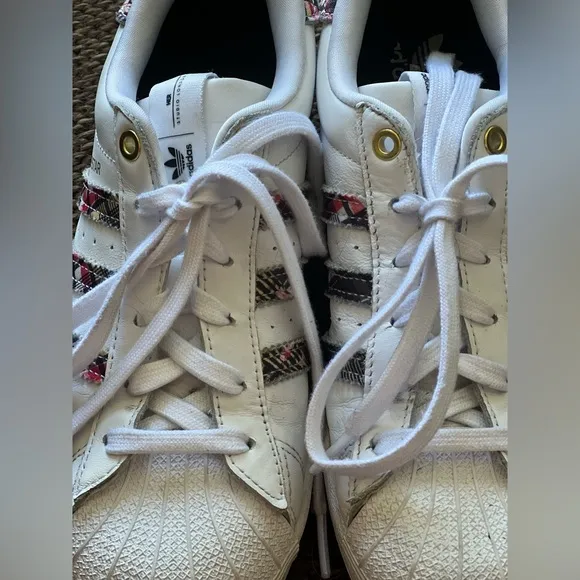 Adidas studio London Superstar plaid sneakers