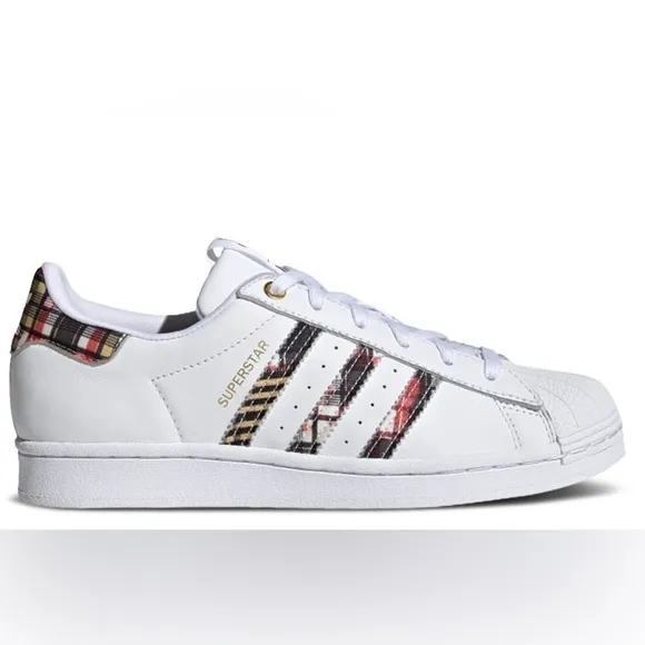 Adidas studio London Superstar plaid sneakers