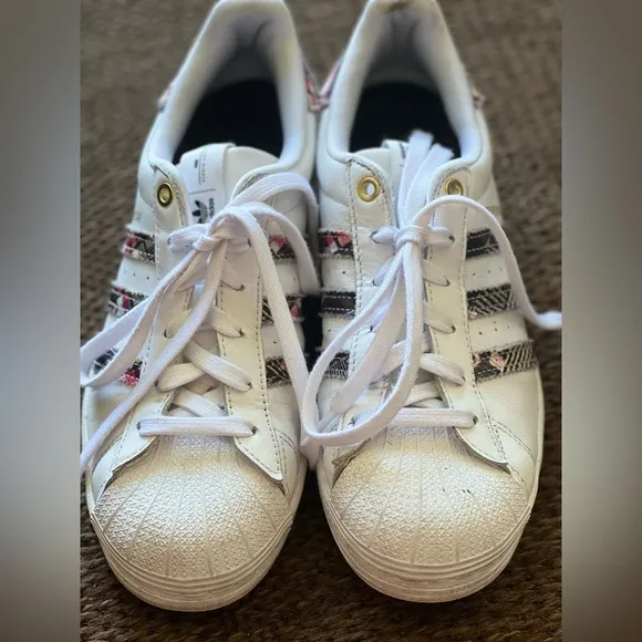Adidas studio London Superstar plaid sneakers