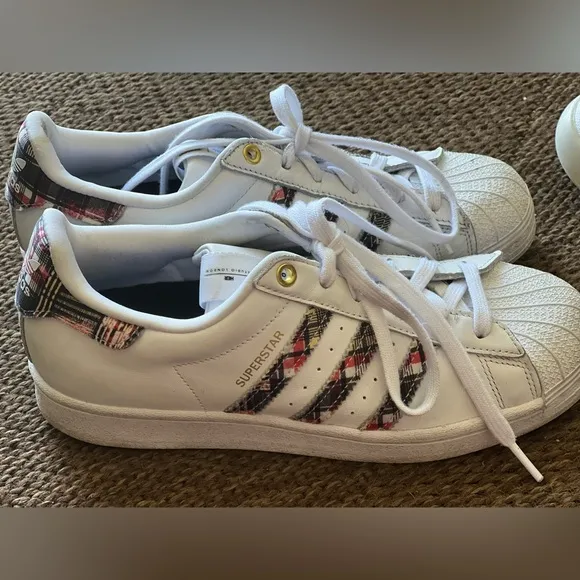 Adidas studio London Superstar plaid sneakers