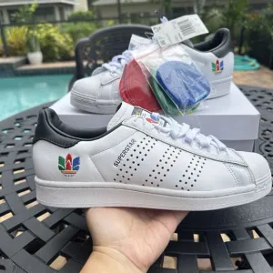Adidas Superstar Colorful Trefoil Men's Athletic Shoes Cloud White FW5388 Size 8