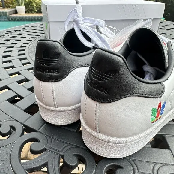 Adidas Superstar Colorful Trefoil Men's Athletic Shoes Cloud White FW5388 Size 8