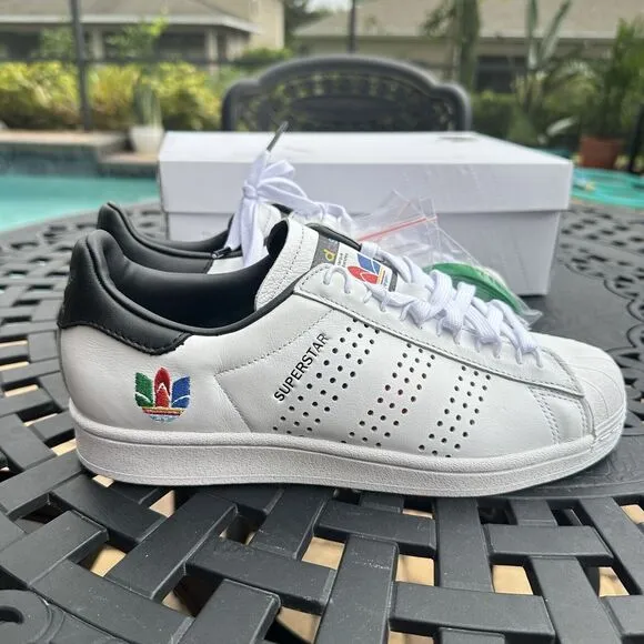 Adidas Superstar Colorful Trefoil Men's Athletic Shoes Cloud White FW5388 Size 8