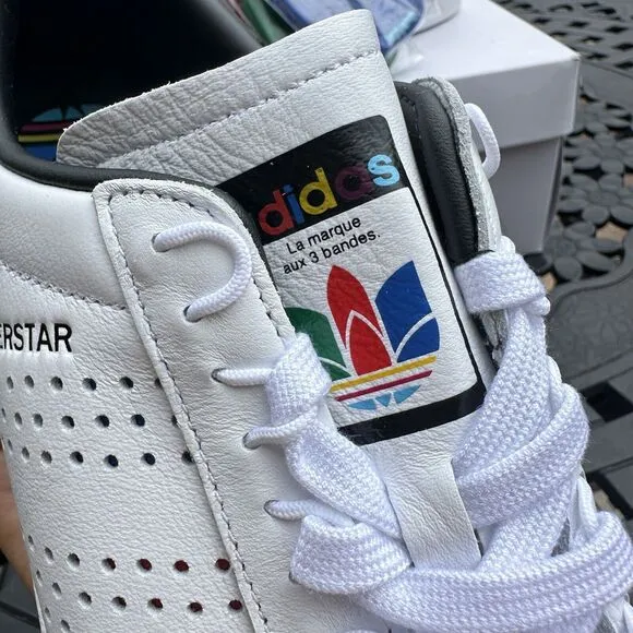 Adidas Superstar Colorful Trefoil Men's Athletic Shoes Cloud White FW5388 Size 8