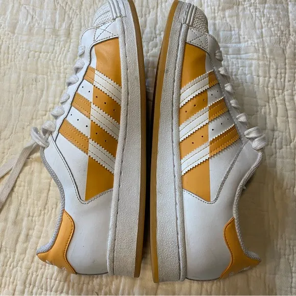 Adidas Superstar Split White Hazy Orange Sneakers Shoes Mens 8
