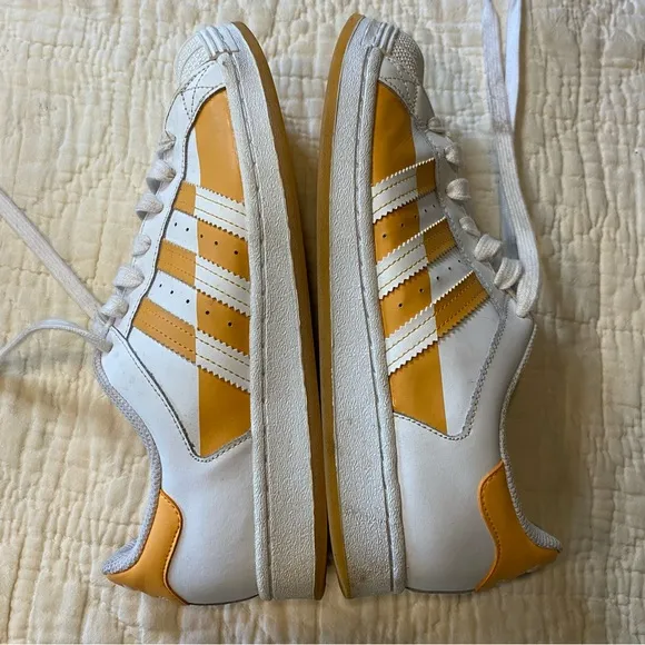 Adidas Superstar Split White Hazy Orange Sneakers Shoes Mens 8