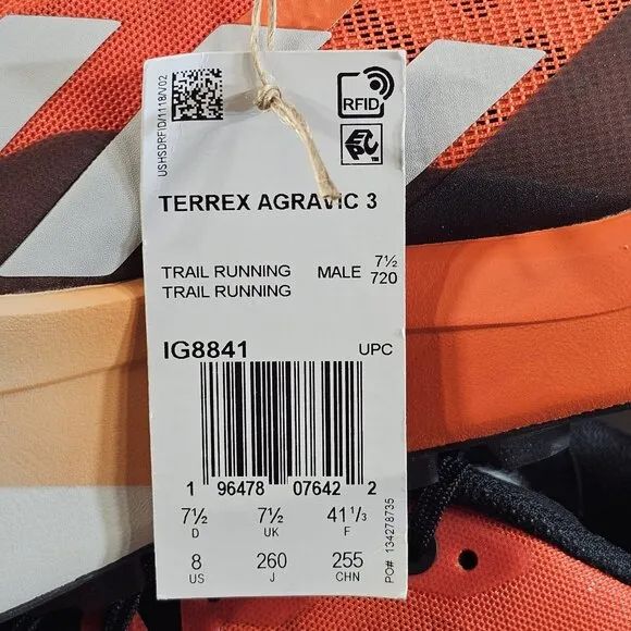 Adidas Terrex Agravic 3 Trail Running Shoes IG8841 - Men’s Size 8
