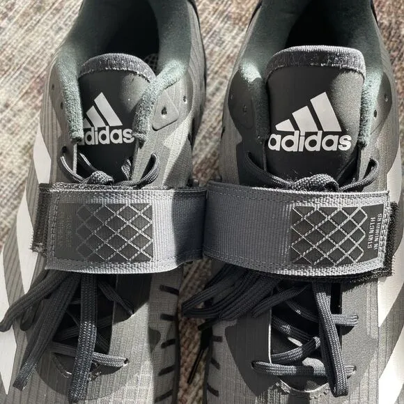 Adidas The Total Shoes Black/White/Gray Men’s Size 13 Training Lifting EUC