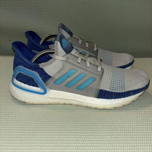Adidas Ultraboost 19 Athletic Running Shoes Men’s Size 11.5 F35240 Gray Blue