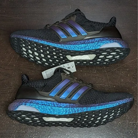 Adidas UltraBoost 5.0 DNA Men's 8 Core Black Metallic Blue Running Shoes GY8614