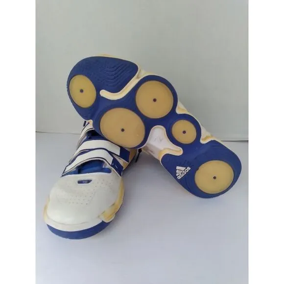 Adidas Vintage Basketball Shoes High Top Blue White Yellow‎ Retro Sneakers
