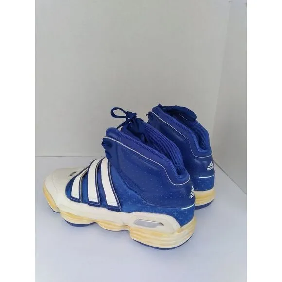 Adidas Vintage Basketball Shoes High Top Blue White Yellow‎ Retro Sneakers