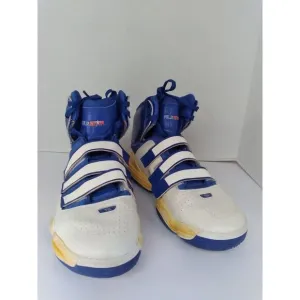 Adidas Vintage Basketball Shoes High Top Blue White Yellow‎ Retro Sneakers