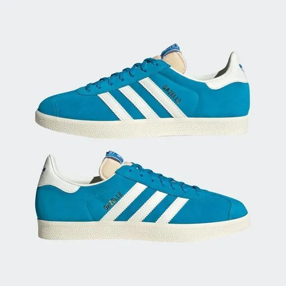 Adidas Gazelle GY7337 Sneakers Men's US 10.5 Blue Suede Trainer Shoes EFAS125