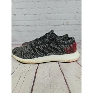 Adidas Pure Boost Go Gray Black Red Athletic Running Shoes Men's Size 13
