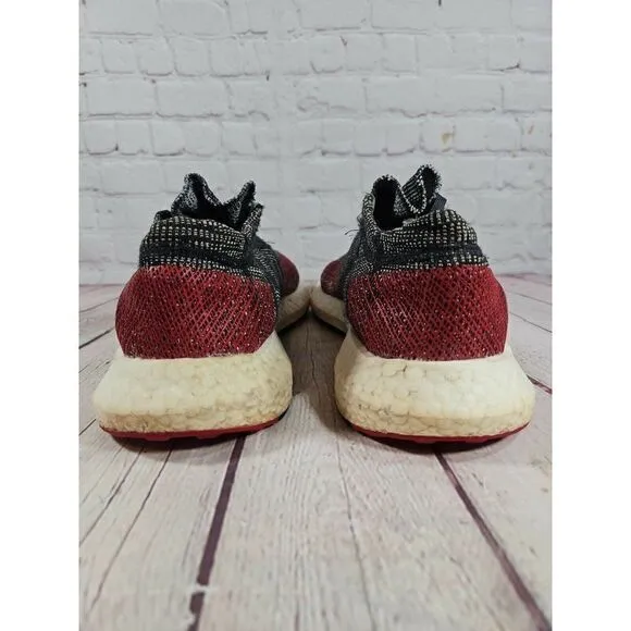 Adidas Pure Boost Go Gray Black Red Athletic Running Shoes Men's Size 13