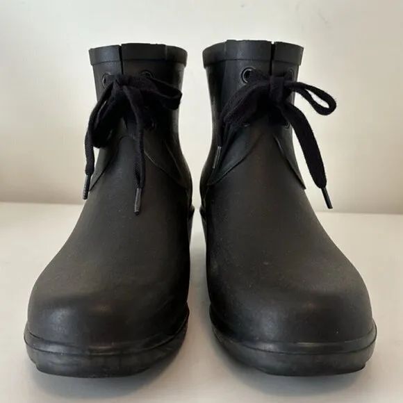 Aigle Miss Juliette Bottillon lace up rain boots in black size 40