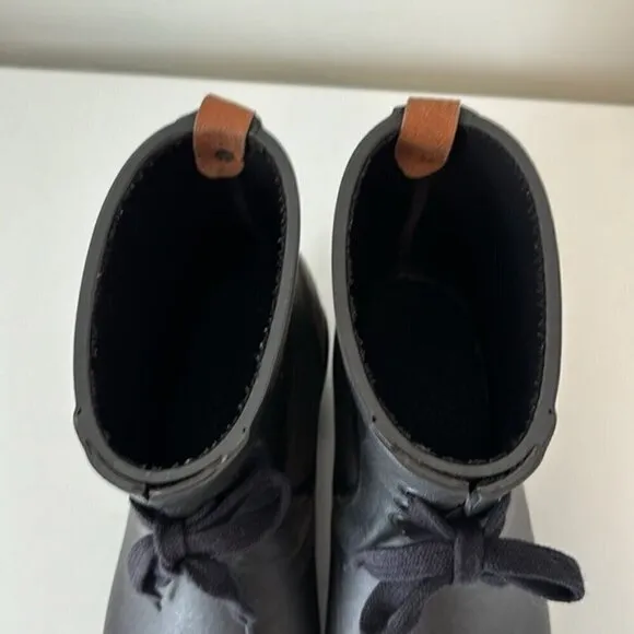 Aigle Miss Juliette Bottillon lace up rain boots in black size 40