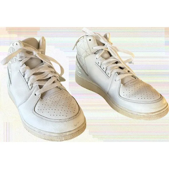 Air Jordan 1 Flight 3 TRIPLE WHITE Sneakers Shoes Size 7Y = 8.5 Women