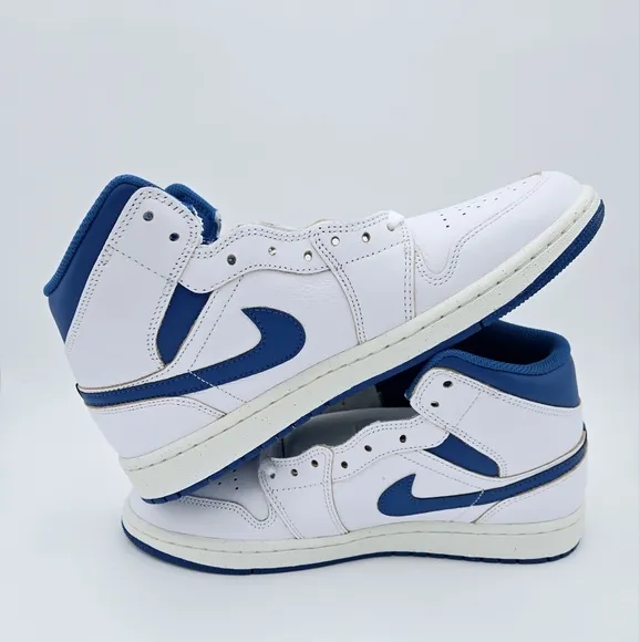 AIR JORDAN 1 MID SE White/Industrial Blue Men's Shoes FN5215 141.   #C11