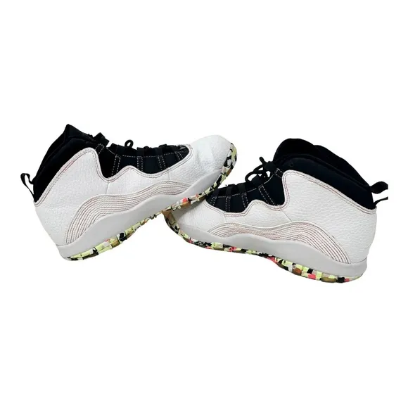 Air Jordan 10 GS Ember Glow BV1843176 White/Barely Volt/Black/Ember Glow Size 3Y