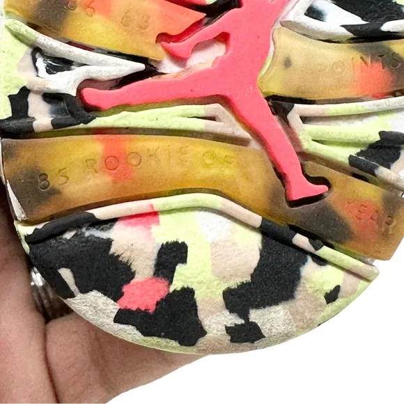 Air Jordan 10 GS Ember Glow BV1843176 White/Barely Volt/Black/Ember Glow Size 3Y