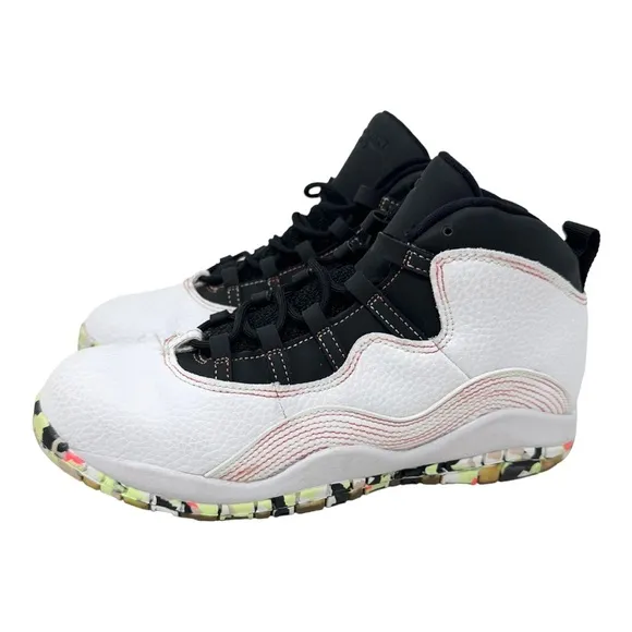 Air Jordan 10 GS Ember Glow BV1843176 White/Barely Volt/Black/Ember Glow Size 3Y