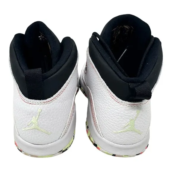 Air Jordan 10 GS Ember Glow BV1843176 White/Barely Volt/Black/Ember Glow Size 3Y
