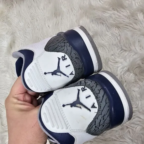 Air Jordan 3 Boys 6.5Y Midnight Navy Blue White Shoes Retro Sneakers Youth