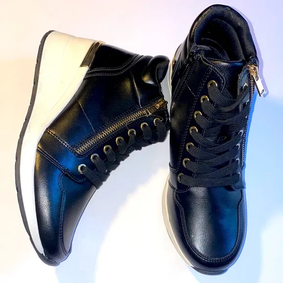 ALDO HIGH SNEAKERS black/white size 8.5 new