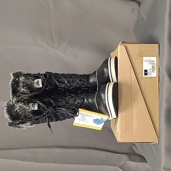 ALEADER Women's Waterproof Snow Boot, Black, Size 9