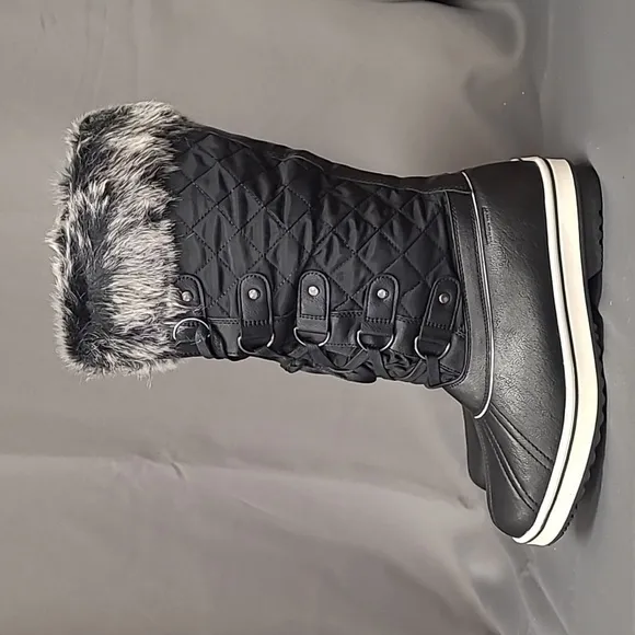 ALEADER Women's Waterproof Snow Boot, Black, Size 9