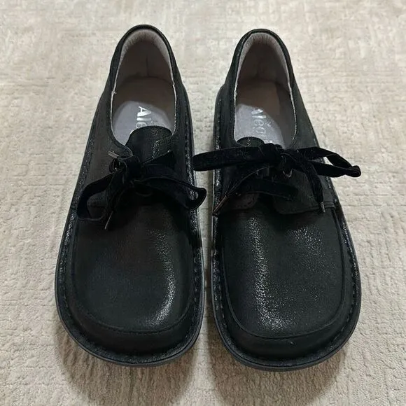 Alegria Dani Black Leather Lace Up Oxford Comfort Shoes Women’s Sz 36