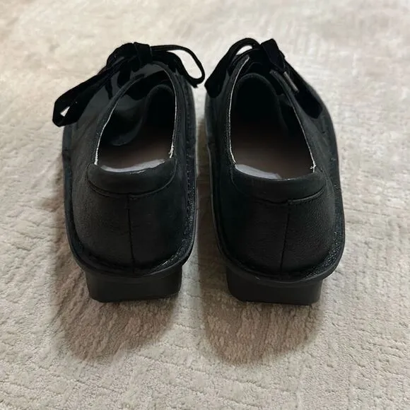 Alegria Dani Black Leather Lace Up Oxford Comfort Shoes Women’s Sz 36