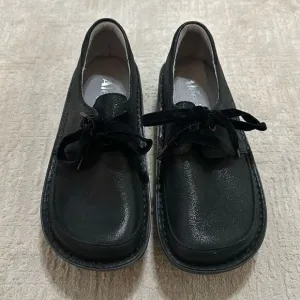 Alegria Dani Black Leather Lace Up Oxford Comfort Shoes Women’s Sz 36