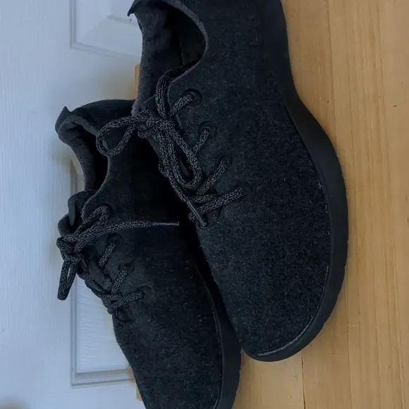 Allbirds Mens Wool Runners Size 12 In All Black Sneakers