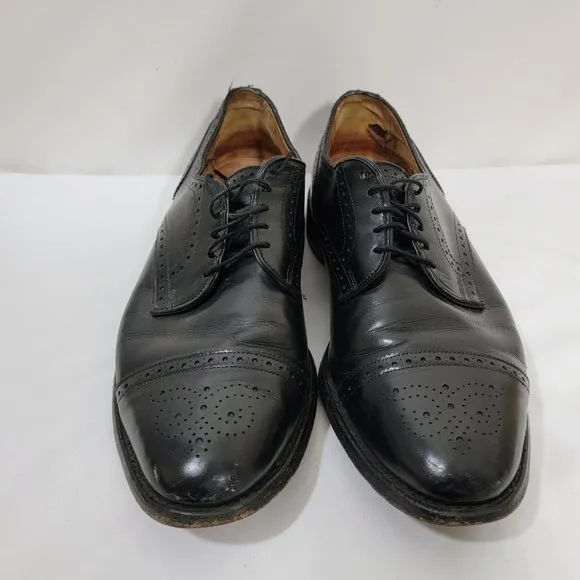 Allen Edmonds Sanford Shoes All Leather 10.5E Black Oxford Made In The USA #33
