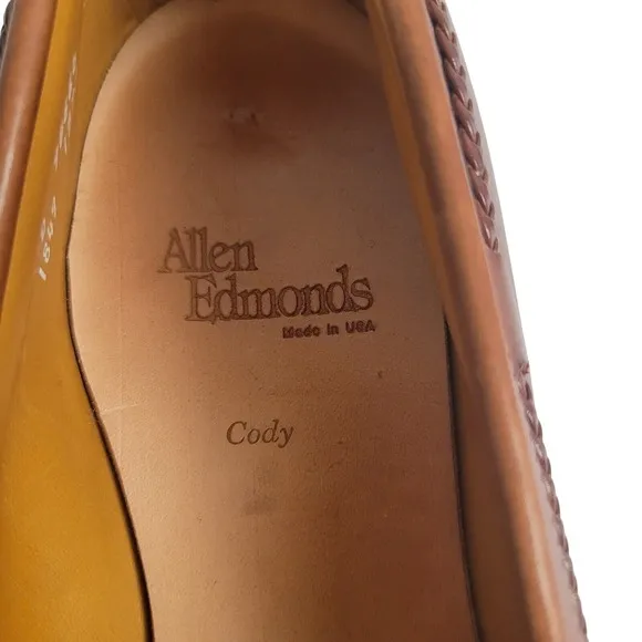 Allen Edmonds Shoes Mens 10 Cody Tassel Loafers Woven Leather Dress Shoes Brown