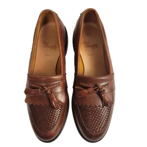 Allen Edmonds Shoes Mens 10 Cody Tassel Loafers Woven Leather Dress Shoes Brown