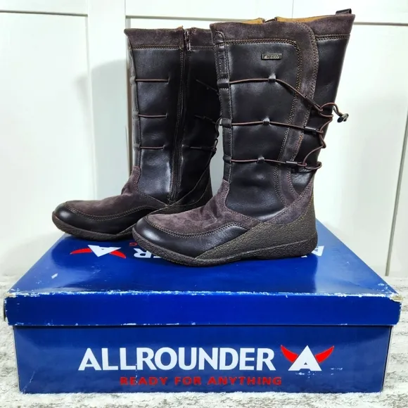 Allrounder by Mephisto &quot;Gena&quot; Waterproof Brown Leather Boot | Women's Size 9.5
