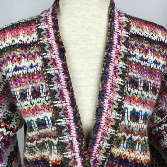 ANTHROPOLOGIE dRA Yoko Jacket Size XS Oversize Fit Boho Open Multicolor