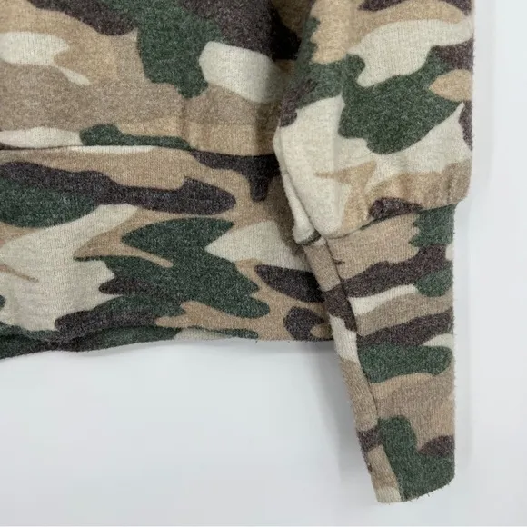 Anthropologie Maeve Laney Camo Mock Neck Sweater Brushed Knit Womens