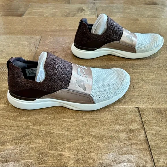 APL Men’s TechLoom Bliss Shoes Metallic Brown Tan White Size 8 Brand New