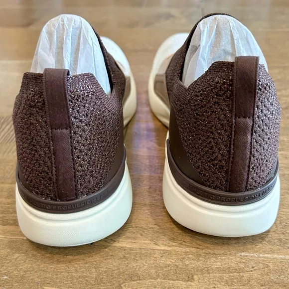 APL Men’s TechLoom Bliss Shoes Metallic Brown Tan White Size 8 Brand New