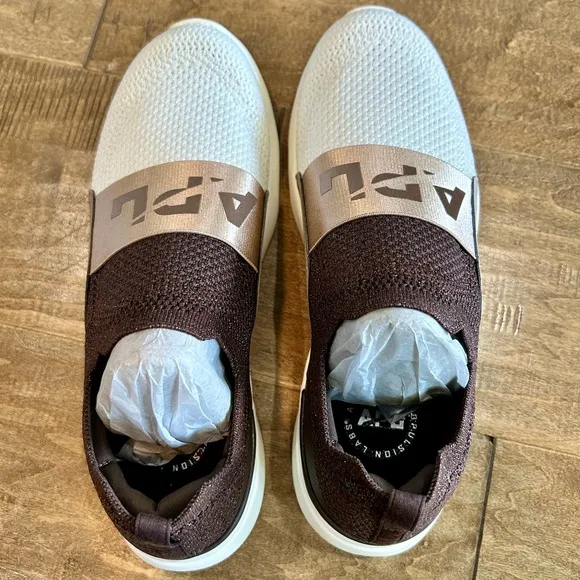APL Men’s TechLoom Bliss Shoes Metallic Brown Tan White Size 8 Brand New