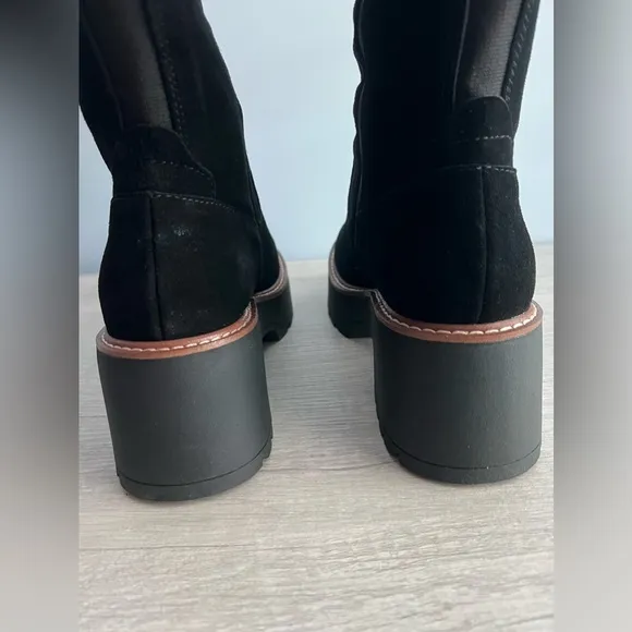 Aqua College Women's Waterproof Gina Platform Black Suede Boots Size 12