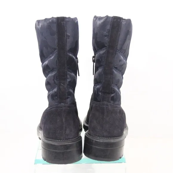 Aquatalia Lori Boots sz 6.5 Women Winter Bootie Quilted Lug Sole made in Italy
