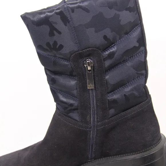 Aquatalia Lori Boots sz 6.5 Women Winter Bootie Quilted Lug Sole made in Italy