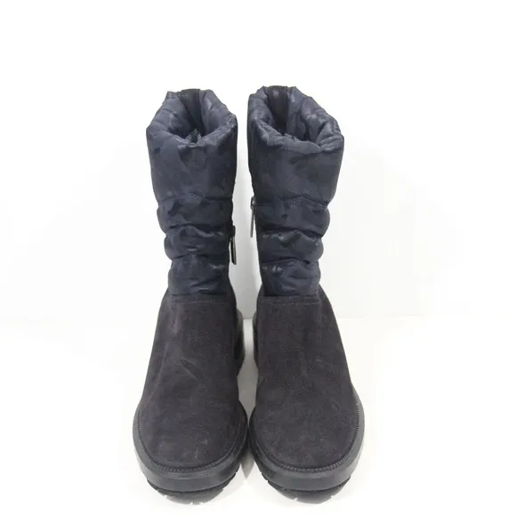 Aquatalia Lori Boots sz 6.5 Women Winter Bootie Quilted Lug Sole made in Italy
